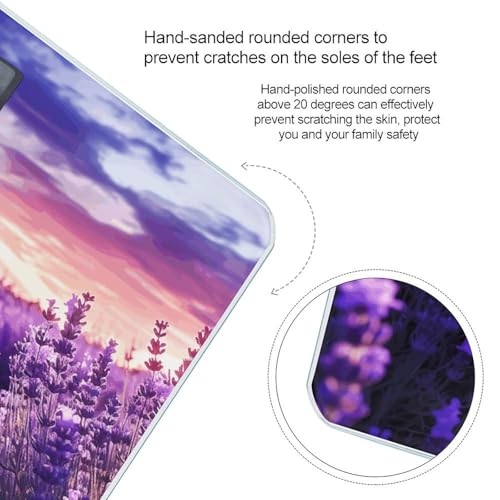 Báscula digital de baño púrpura lavanda de alta precisión miniatura 4
