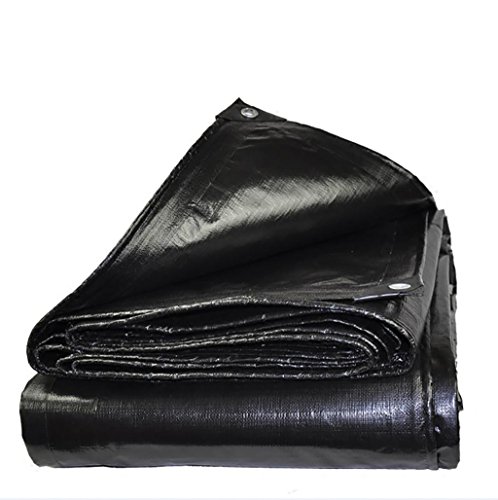 Preisvergleich Produktbild QYQPB Schwarze Plane, PE-Polyethylen-Plane, Wasserdichte Sonnenschutzplane, klebrige Dampf-LKW-Plane, Dicke 0,45 mm, 180 g / m2, 19 Größenoptionen (größe : 6M*8M)