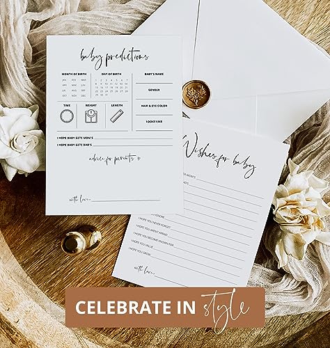 Baby Predictions & Advice Cards for Baby Shower Games Activity, Wishes for Baby, Advice for New Parents to Be – 30 Double-Sided Thick Cards – Minimalist - Thumbnail 7