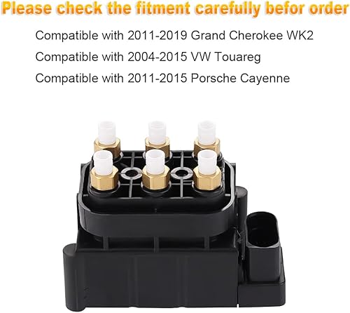 Miniatura 4 de JDMON Suministro de bloque de válvula de suspensión neumática compatible con Jeep Grand Cherokee WK2 2011-2019, VW Touareg 2004-2015, Porsche