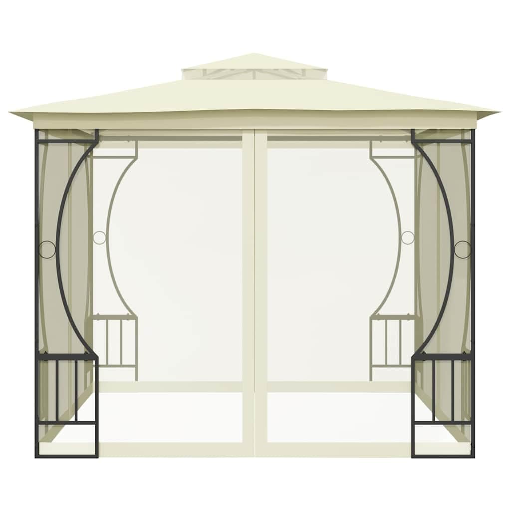 Gazebo con rete, 300 x 300 x 265 cm, color crema