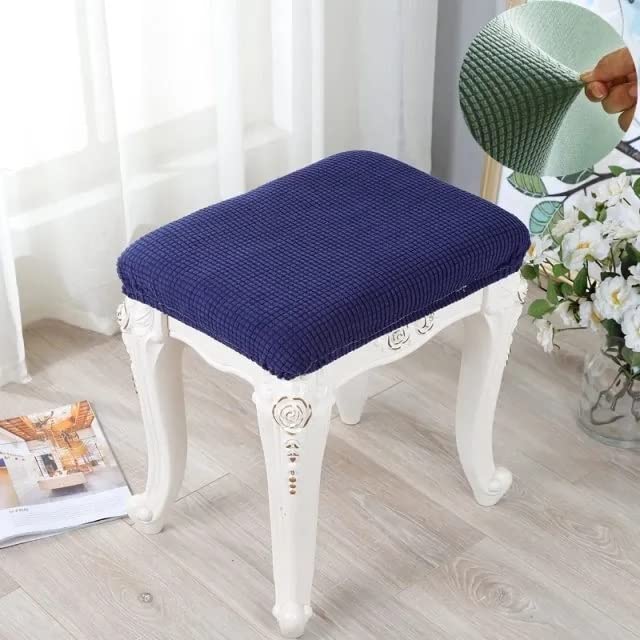 AQIGR 2/4 Pack Elastic Rectangle Bar Stool Covers Stretch Vanity Stool Cover Jacquard Chair Seat Slipcovers Counter Stool Cover Saddle Seat Covers Washable for Wooden Metal Bench