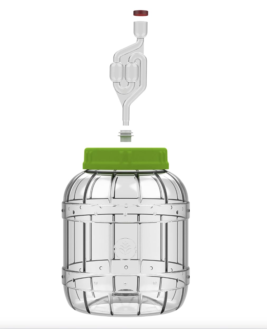 DIAH DO IT AT HOME 3L Plastic Fermenting Jar + Airlock & Lid - Unbreakable Wide Mouth Homebrew Equipment for DIY Craft Beer, Winemaking, Kombucha & Food Fermentation Vegetable Pickling