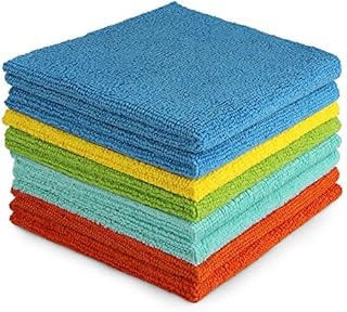 AIDEA Microfiber Cleaning Cloths-8PK, All-Purpose Softer Highly Absorbent, Lint Free - Streak Free Wash Cloth for House, Kitchen, Car, Window, Gifts(12in.x 12in.)