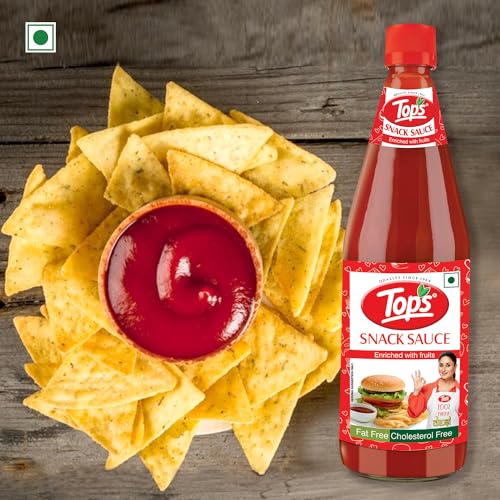 Image of TOPS Snack Sauce - 950 gm Glass Bottle |Made with the goodness of juicy hand-picked tomatoes| Cholesterol Free| Trans Fat-Free| No Added Colour