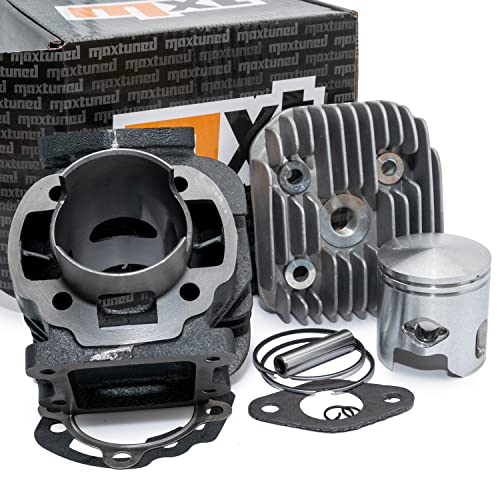 Kit cylindre Maxtuned incl. culasse 70cc pour Minarelli debout (Aprilia Amico, MBK Stunt, Yamaha BWs, Booster, Slider, etc.)