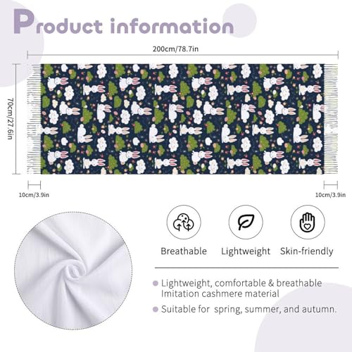 Cute Easter Bunnies Womens Fall Winter Scarf Tassel Soft Warm Blanket Scarves Shawl Wraps2