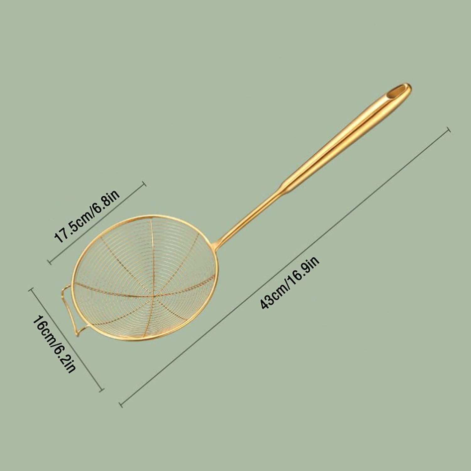Frying Basket Stainless Steel Cooking Basket with Long Handle Household Kitchen Cooking Basket with Hanging Hole Multifunctional Fried Food Filter Food strainers (Color : A) (B)