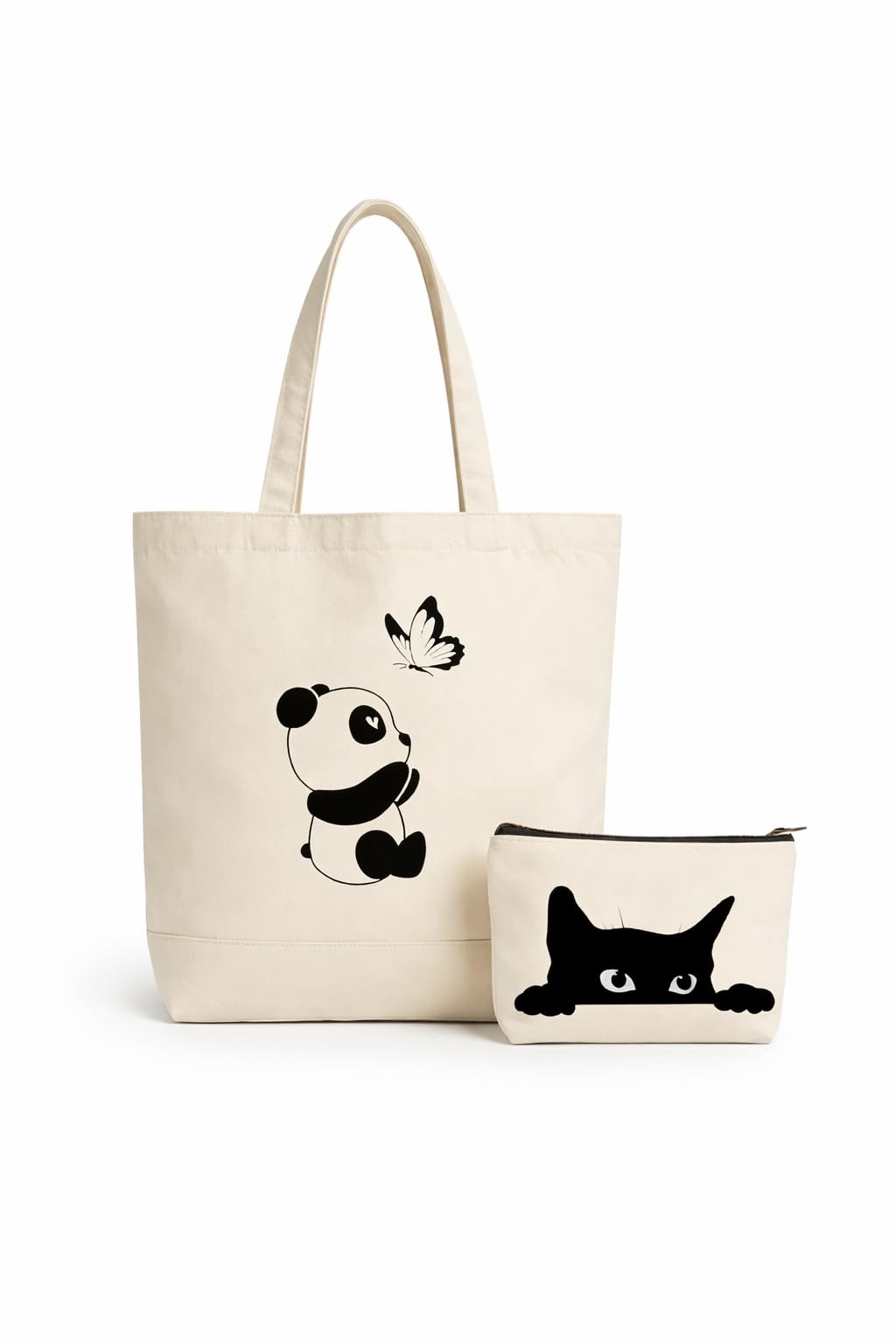 casual cotton tote bag for women | strong canvas shopping bag with handles with free pouch