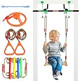 Türschaukel für Kinder & Tür-Klimmzugstange für Erwachsene – Indoor-Kinderschaukel mit 4 Zubehörteilen – Multifunktions-Eingangstor für Familien-Fitness und Spielen (Orange)
