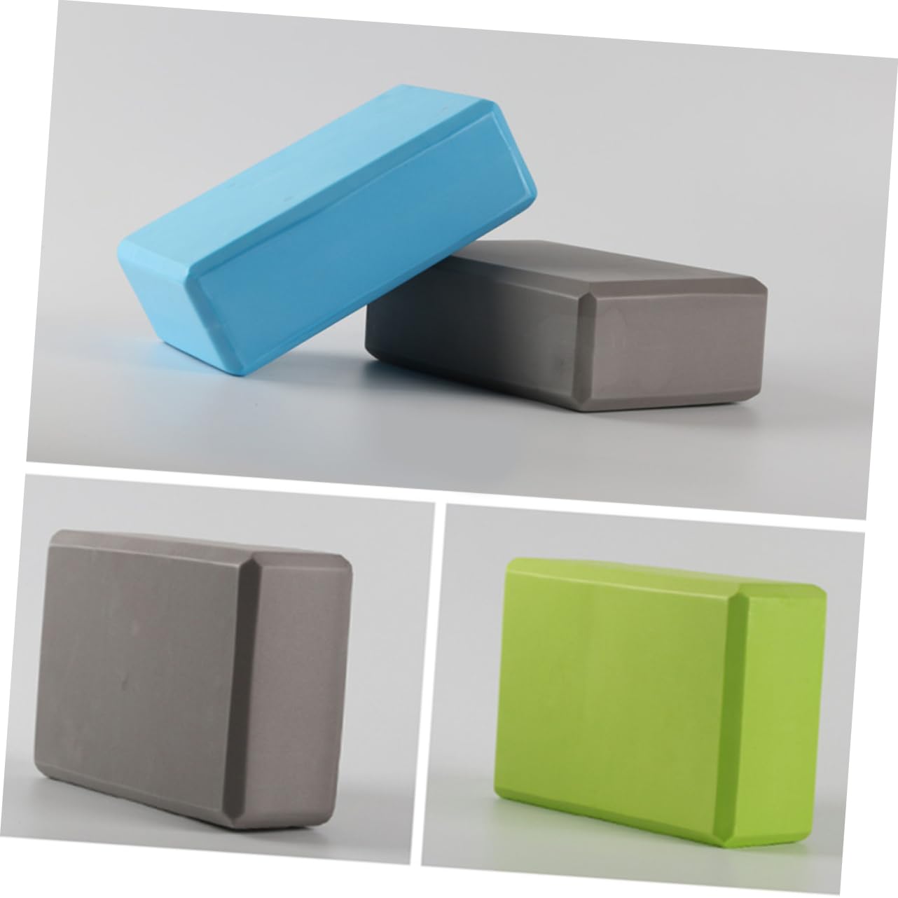 BESPORTBLE 2 PCS Yoga Blocks High Density Yoga Bricks for Home Use for Beginners Injury Grey