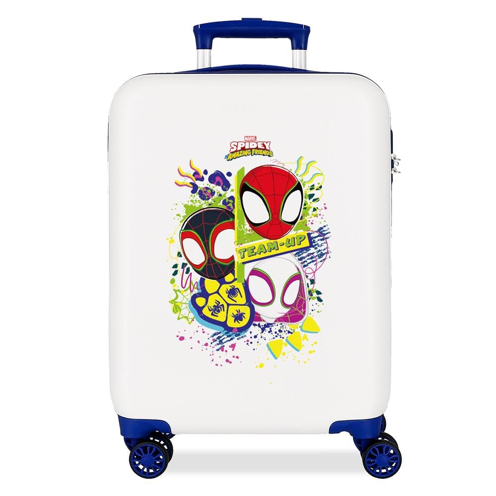 Joumma Marvel Team Spidey Maleta de Cabina Blanco 38x55x20 cms Rígido 2 kgs Cierre de combinación Lateral ABS 2 kgs 35L Equipaje de Mano