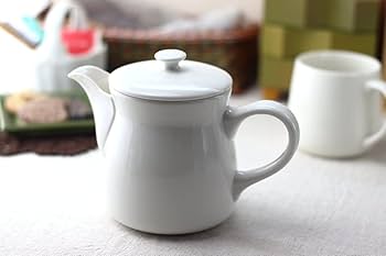 Amazon｜cerapockke オフホワイトのシンプルティーポット 540ml