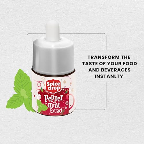 Image of Spice Drop Peppermint Extract - Up to 180 Drops Per Bottle | Tea, Coffee, Cooking, Baking, Dessert | Rich In Quality And Aroma | No Added Color or Preservative | Vegan , Pack of 1