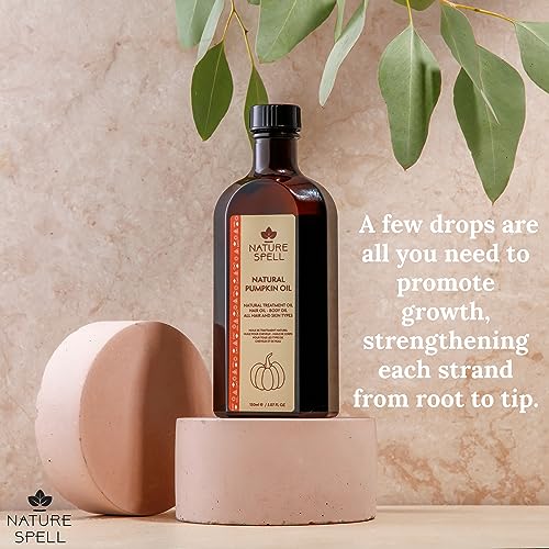 Nature Spell Pumpkin Oil for Hair Pre-Diluted Oil Helps Nourish Brittle Strands & Reduce the Look of Split Ends - Image 3