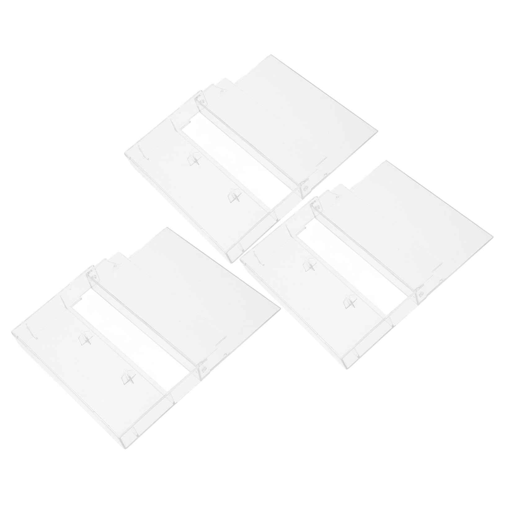 VILLCASE 3Pcs Transparent Empty Cassette Tape Case Durable Plastic Storage Organizer for Audio Cassette Tapes Stackable Design for Home Office Studio Use for Collectors