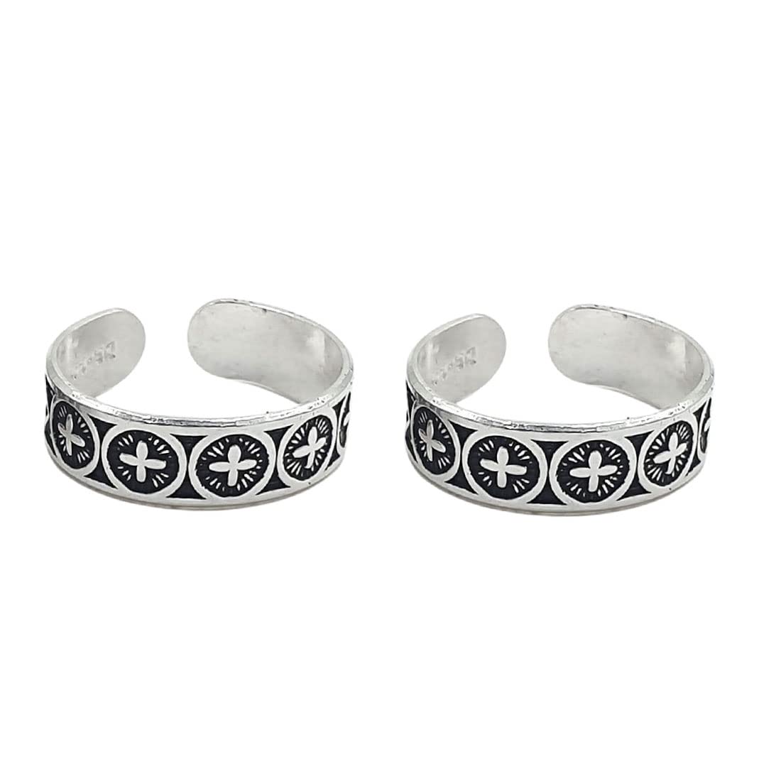sahiba gems Silver (Chandi) Beautiful, Comfortable Toe Ring | Plus Line Design | Pack in 2 Piece-picture-43