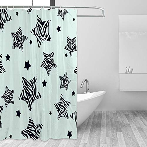 Rideau de douche zèbre Chehongg imperméable en polyester 180x180 cm avec 12 crochets - 5