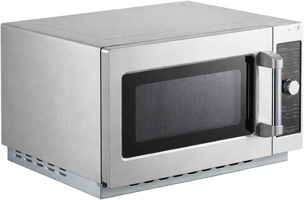 1000W Commercial Stackable Microwave Oven – 1.2 Cu. Ft. Capacity, Dial Controls, 120V