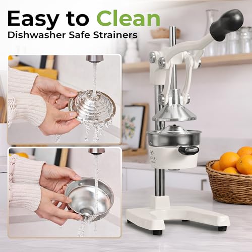 Image of Zulay Kitchen Cast Iron Juicer - Heavy Duty Manual Juicer with Detachable Strainers for Easy Cleaning, Orange Juice Press for Citrus Fruits, Perfect for Bartenders, Juice Lovers & Health Enthusiasts