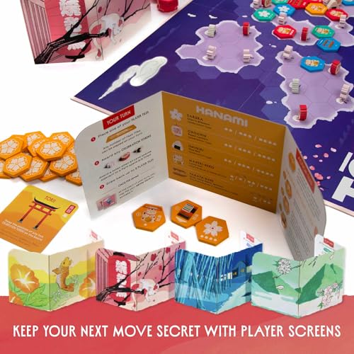 Image of Hanami Deluxe Edition | A Strategic Tile-Laying Area Control Board Game for Adults Families and Game Nights Based On Reiner Knizia's Classic Samurai