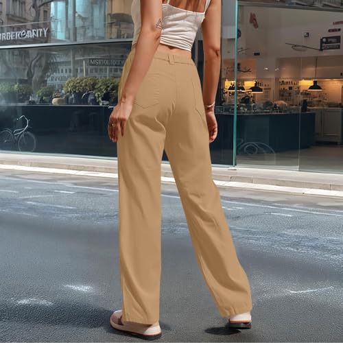 Cargo Pants Women High Waist Fitted Baggy Wide Leg Trousers Travel Hiking Pants Cargo Streetwear Loose Casual Jeans4