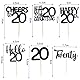 ALEGRE Cupcake Topper 20 Geburtstag Mann, 24 Stück Muffin Deko 20 Geburtstag Frau, Schwarz Glitzer Cupcake Deko 20. Geburtstagdeko, Happy 20th Tortendeko 20 Geburtstagdeko, 2005 Kuchen Deko 20