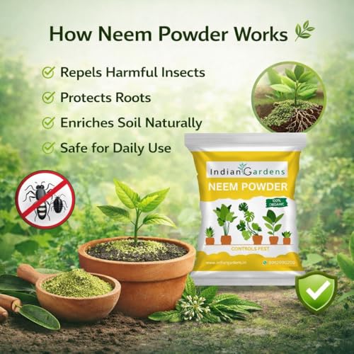Image of Indian Gardens Neem cake powder 100% organic fertilizer for plants (2 Kg)