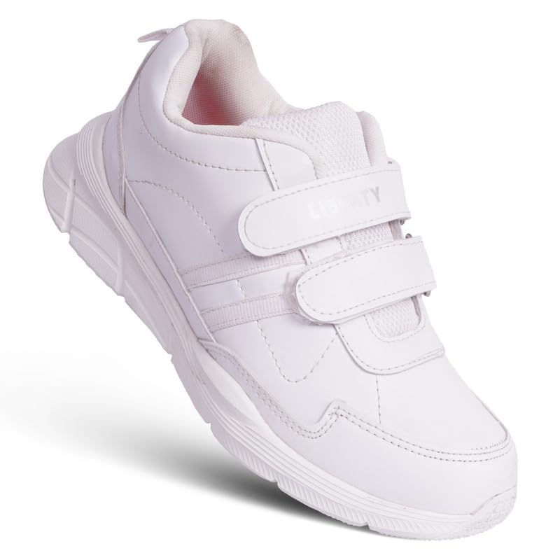 Image of Liberty Boy's & Girl's Hook & Loop School Uniform Shoes with EVA Sole | Stylish & Lightweight | Comfortable Footbed | Memory Foam Insole