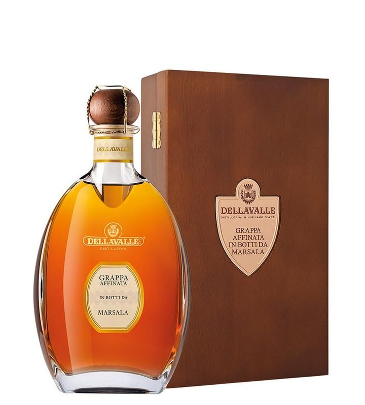 Distilleria Dellavalle - Grappa Affinata in Botti da Marsala 2005 0,70 lt. + Box Legno