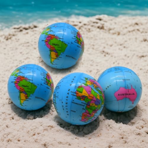 Image of Asera 12 Pcs Soft Foam Sponge Globe Print Balls for Kids | Lightweight High Bounce Play Toy | Birthday Return Gifts, Party Favors, Indoor & Outdoor Fun (Globe Set of 12)
