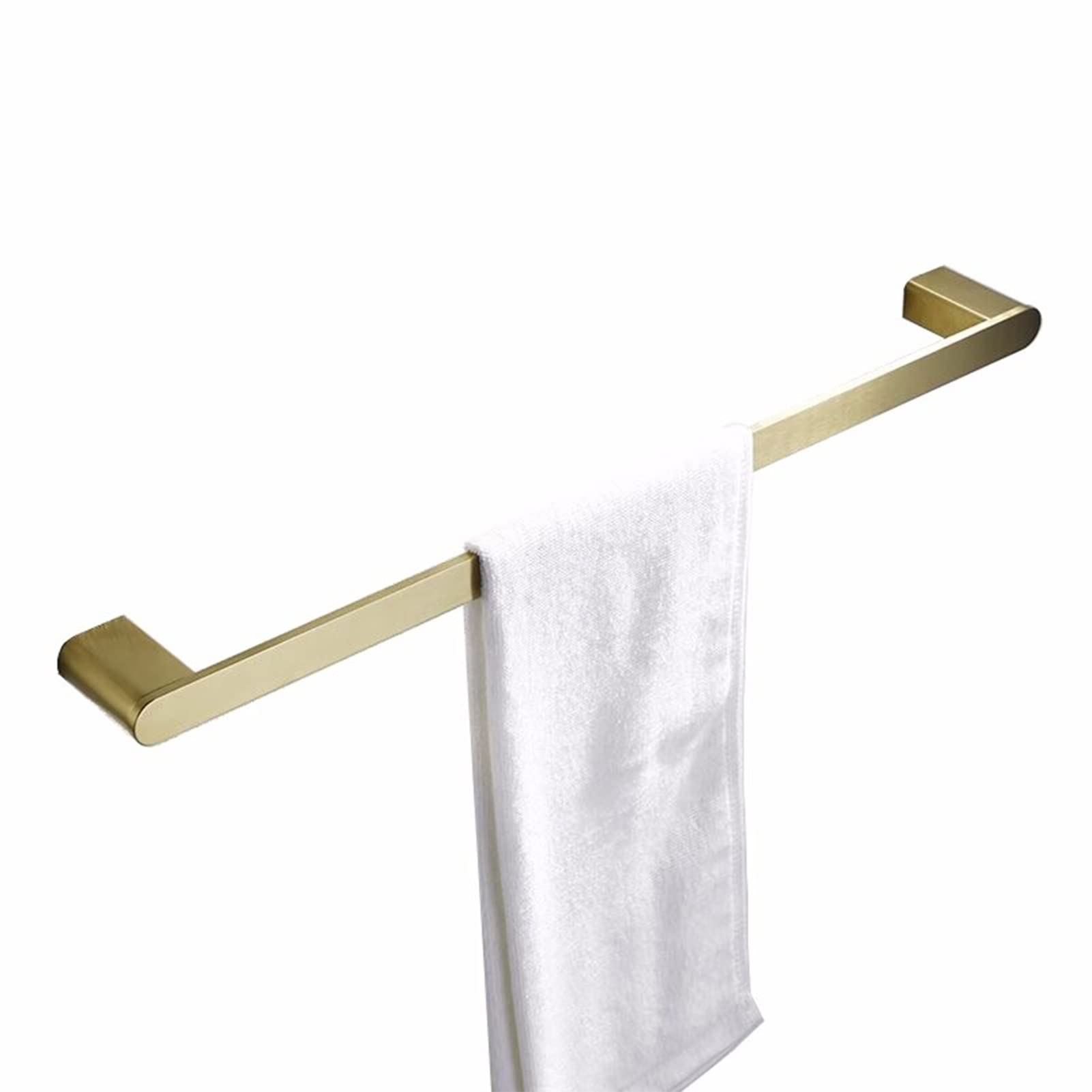 Gold Handtuchstange 40 cm 50 cm Badezimmer Handtuchhalter Edelstahl gebürstet Handtuchstange Wandhalterung Handtuchhalter, Schraubenmontage (Size : 50cm)