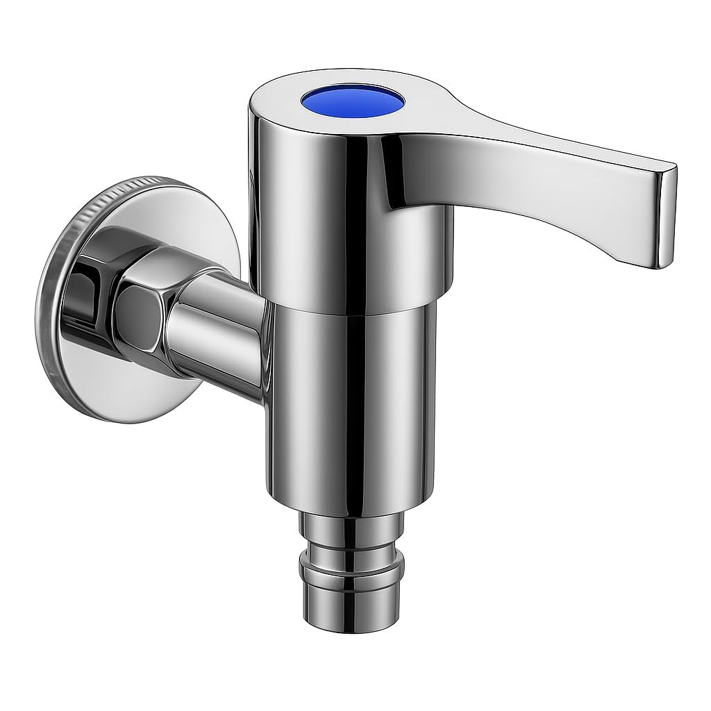 SIANA Washing Machine Tap Nozzle – Chrome Finish Bib Cock Faucet for Fully Automatic Washing Machine Inlet Hose – Wall Mounted, Brass Body-image-34