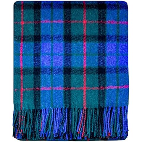I LUV LTD Scottish Tartan Warm Wool Mix Throw Blanket Gunn Modern Knee Plaid Throws for Sofas Travel Wool Rug Throws and Blankets 182 cm x 152 cm Cover