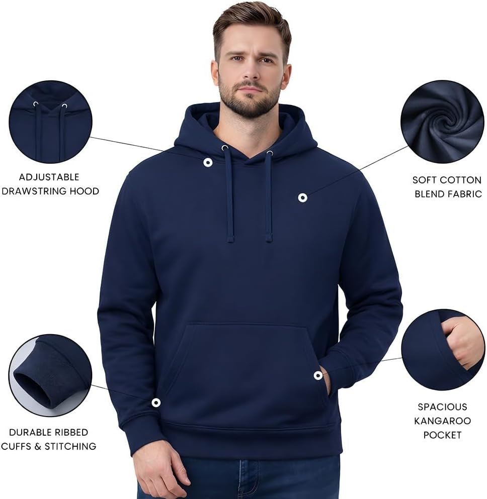 BILLIONHATS Mens Wholesale Hoodie Sweatshirts, Cotton Blend, Bulk Adults Hoodies Sweatshirt