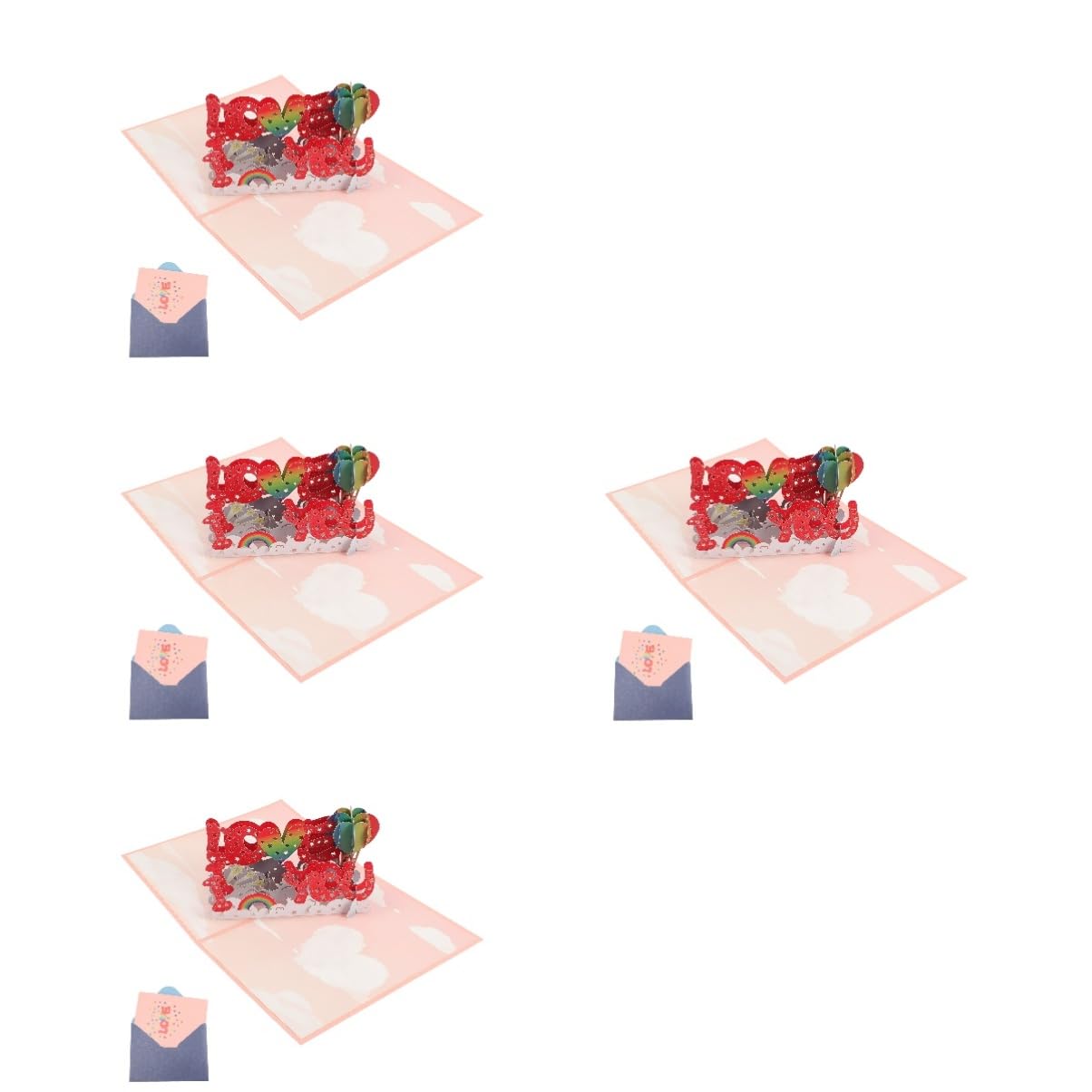 NUOBESTY 4sets Biglietti Auguri Creativi Biglietti Per Anniversari Compleanni e Occasioni Speciali Realizzati Di Alta Qualità