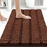 Bingobang Tappetino da bagno antiscivolo, anti muffa, 40 x 60 cm, in ciniglia di microfibra extra morbida, super assorbente, soffice, lavabile in lavatrice, ad asciugatura rapida, per pavimento, porta