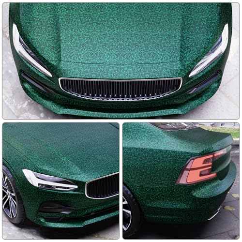 Image of Lypumso Forged Carbon Fiber Vinyl Wrap, Matte Green Vinyl Film Roll with Bubble Free Air Release Technology, Premium Self Adhesive Automotive DIY Sticker for Car Interior Exterior (1ft x 5ft)