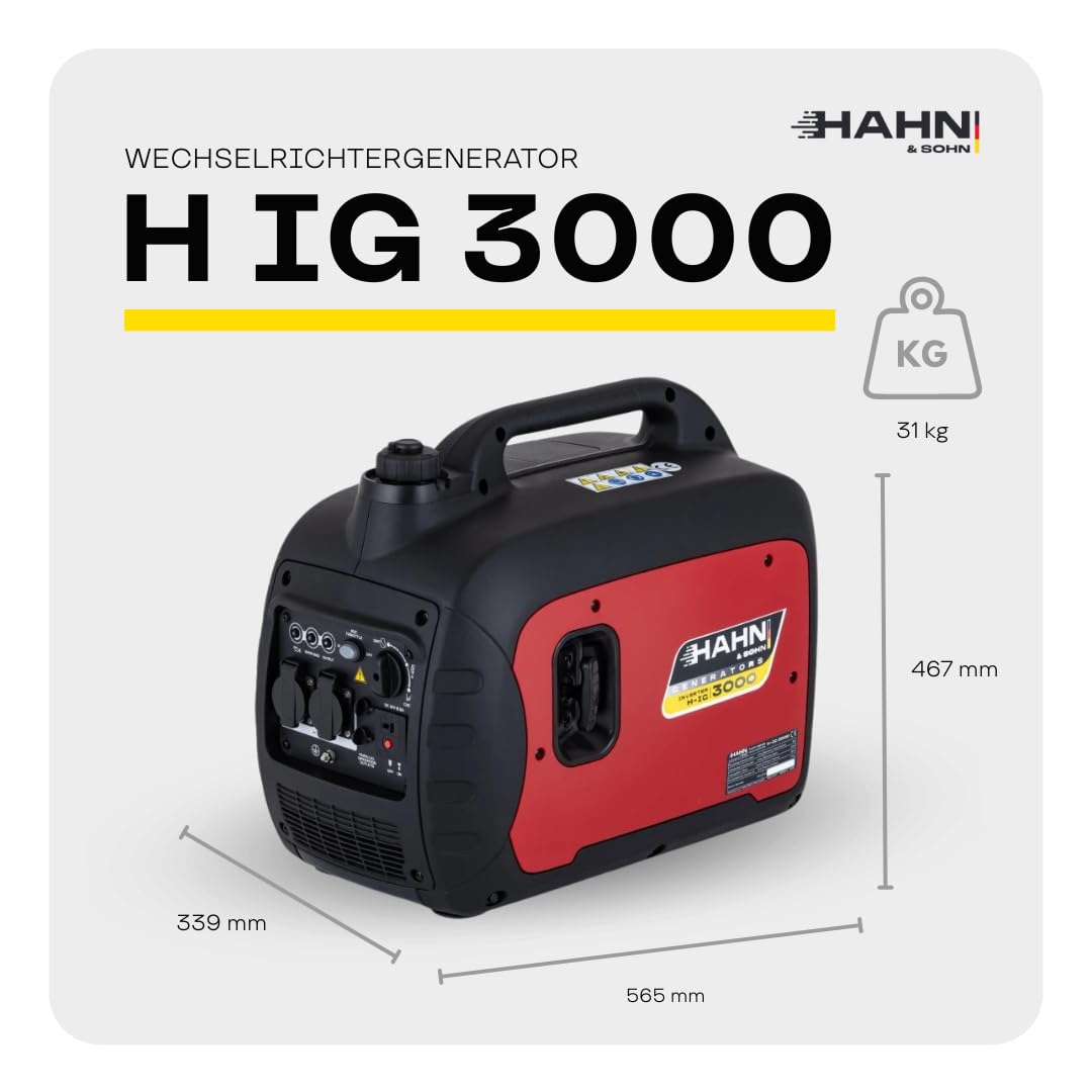 Generatore Diesel Hahn & Sohn HDE 9000 SA 7kW - Silenzioso E Raffreddato Ad Aria