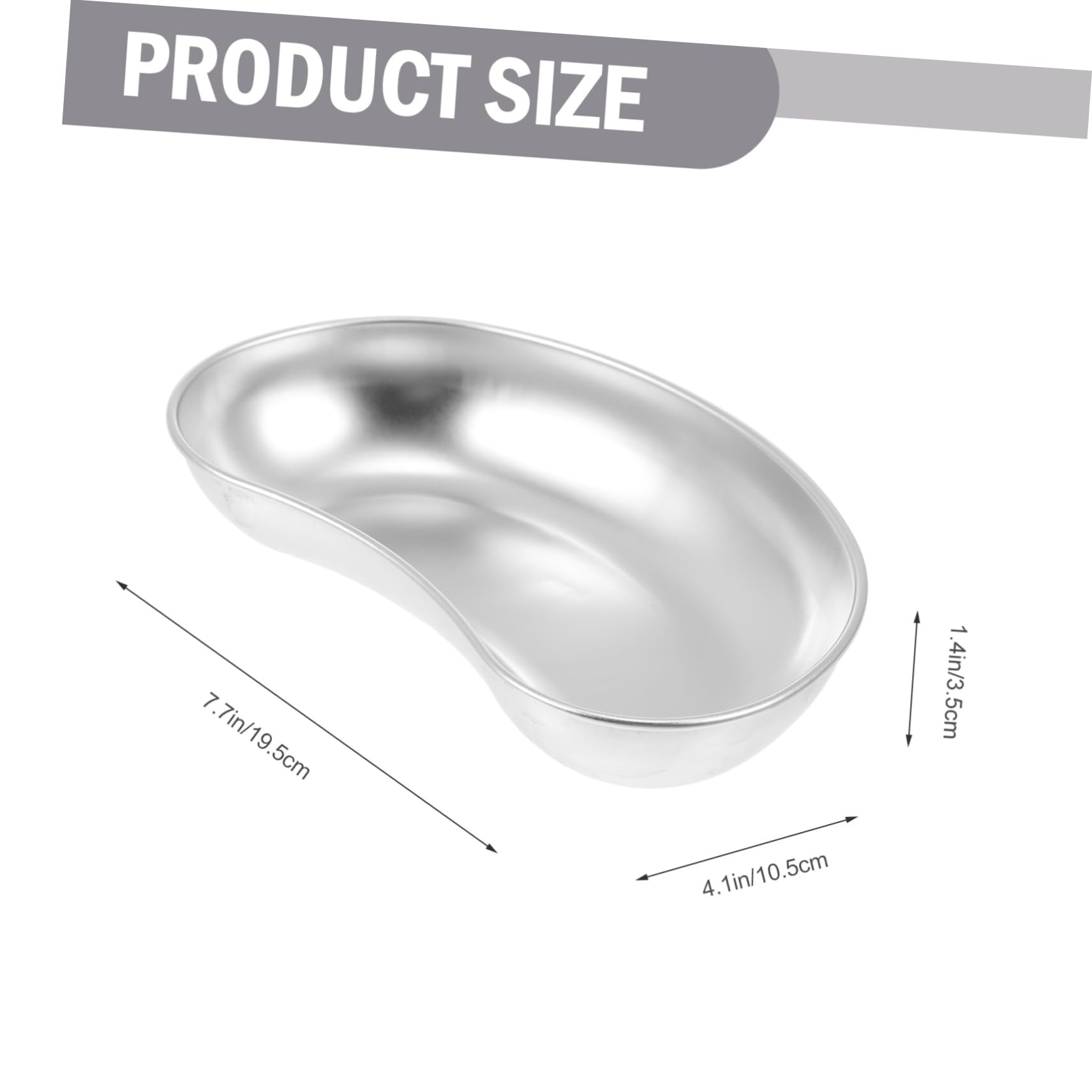 NAMOARLY Versatile Curved Medical Tray Creative Storage Plate for Silver 304 Stainless Steel