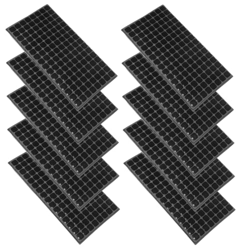 BESPORTBLE 10 Piezas Bandejas de Germinación con Celdas Bandejas para Plántulas de Plástico Ligero Ventilado Contenedor para Doméstico y Jardinería de Unidades Negras