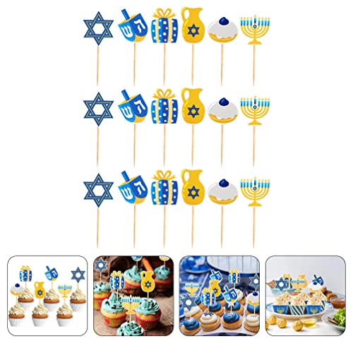 Aboofan Cake Decorating 48Pcs Hanukkah Cupcake Toppers Chanukah Menorah Star Of David Sign Cake Picks Hanukkah Decorations For Jewish Holiday Theme Party Favors Supplies Wedding Decor #TOP6