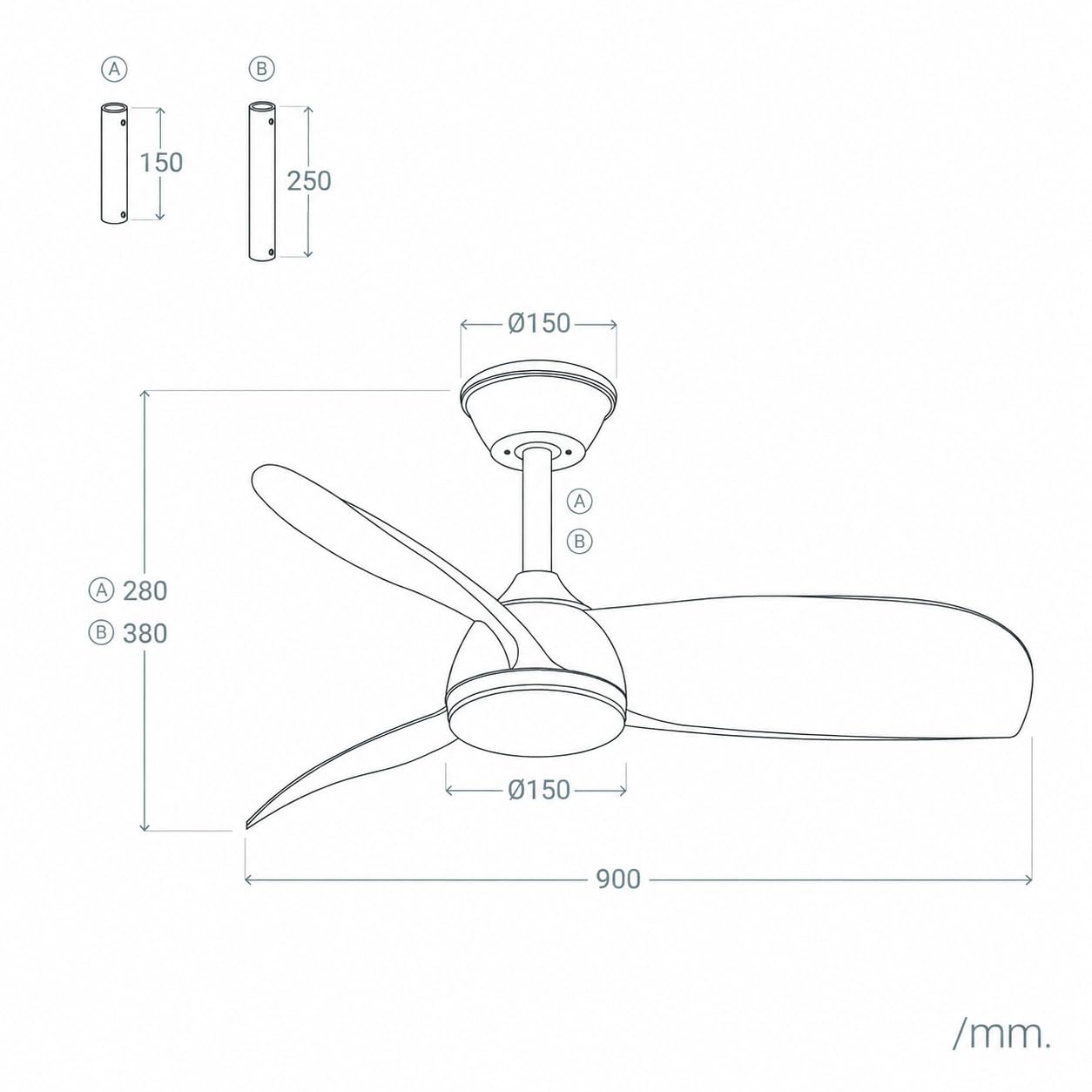 LEDKIA LIGHTING Ventilador de Techo Poros Evo Blanco con Luz LED CCT; Motor DC Silencioso 30W; Aspas Blancas; 6 Velocidades; 90 cm; 48 dB; Mando; Dormitorio y Salón Pequeño