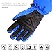 LETRY Waterproof Womens Mens Ski Gloves - Unisex Winter Outdoor Sport Thermal Warm Snow Skiing Snowmobile Snowboarding Gloves Blue XL