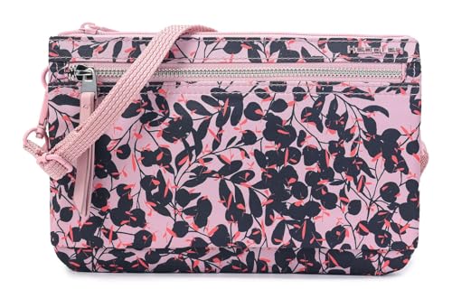 Hedgren Inner City Emma sacoche femme trois zips imprimé rose pour voyage et ville