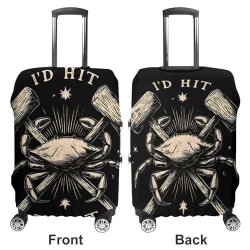 Crab Lovers I'd Hit That Luggage Covers Washable Travel Suitcase Cover Elastic Baggage Protector3