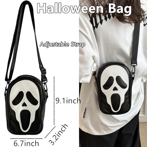 Juchao Halloween Funny Lovely Devil Ghost Bag Vintage Skull Shoulder Ladies Bags Pu Leather Purse Handbags For Men Women Girls Boys  thumb #1