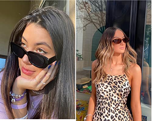 Unning Retro Rectangle Sunglasses Women Vintage 90s Trendy Sunglasses Set Square Glasses for Women Men - Image 3