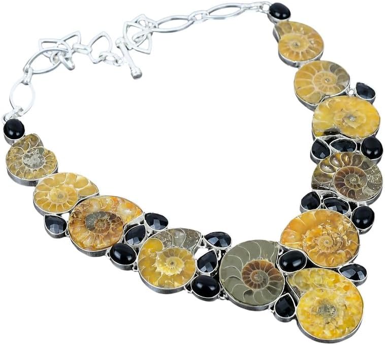 Handmade Blue Solar Quartz + Blue Topaz Necklace in 925 Sterling Silver | Boho Statement Gemstone Collar | Gift for Women