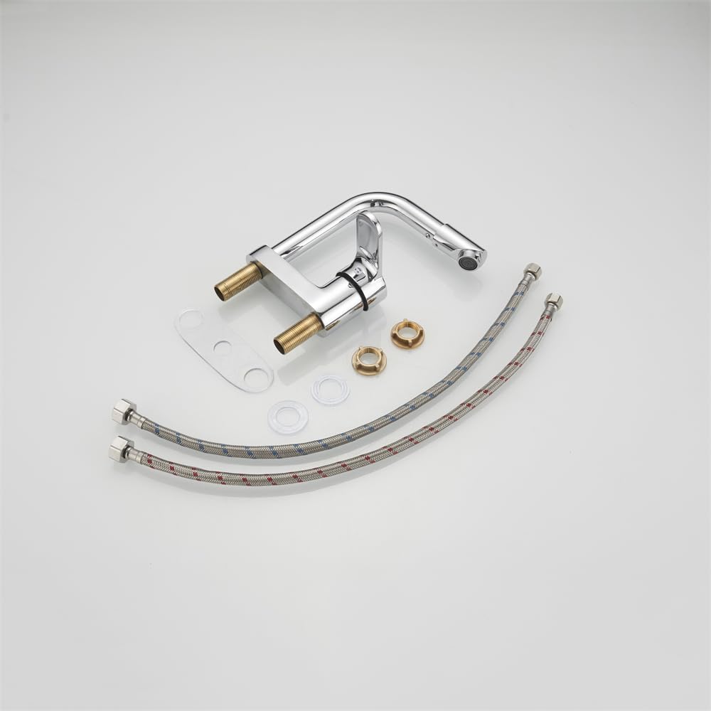 Weirun Bathroom Sink Faucet 2 or 3 Hole 4-Inch Centerset Bath RV Sinks Faucets,Lavatory Vanity Basin Faucet with 360° Swivel Spout Chrome